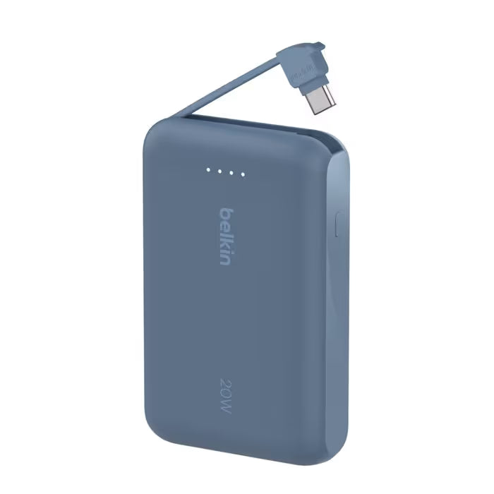 Power Bank Belkin 10K avec Câble Intégré - Bleu