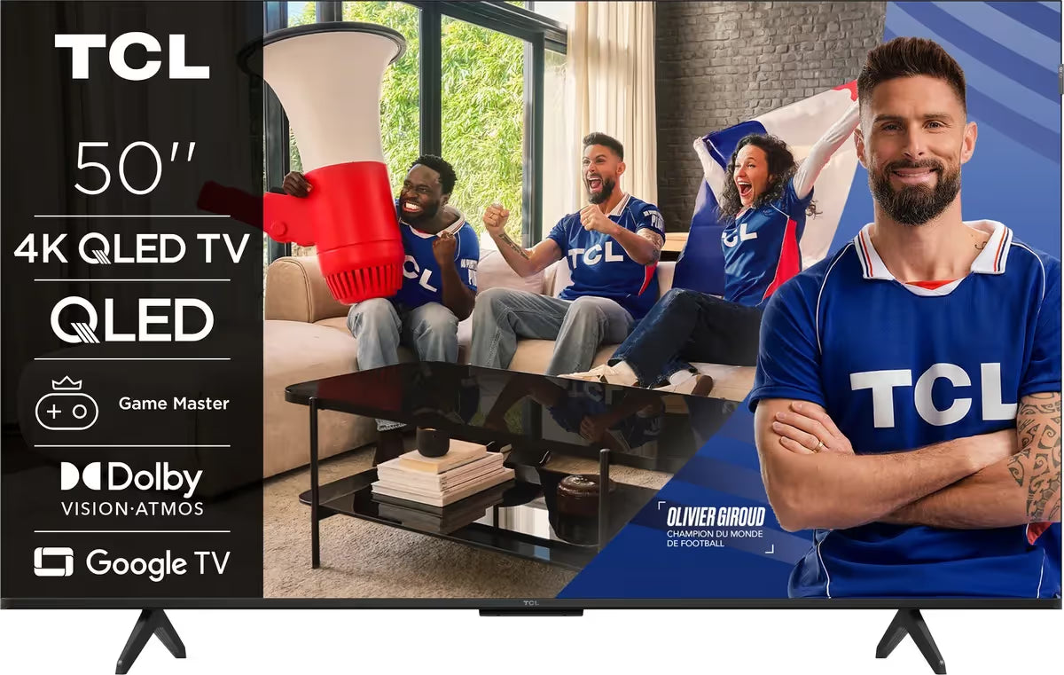 TV TCL 50P7L 50" QLED UHD 4K Google TV - Noir
