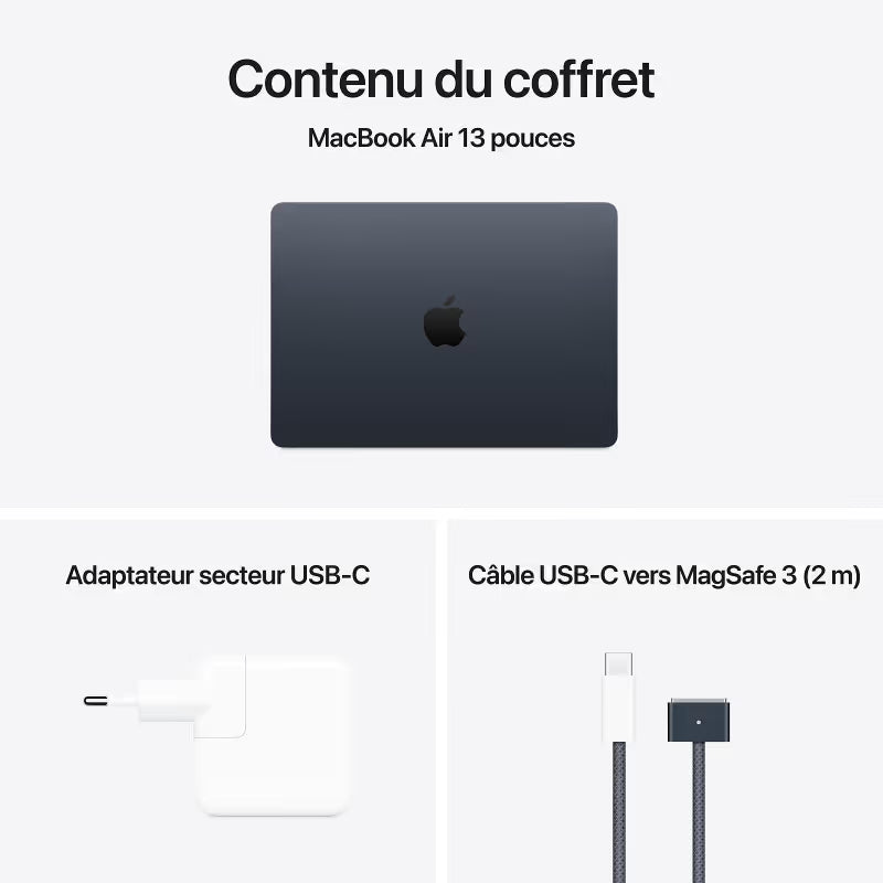 Apple - 13" MacBook Air M4 (2025) 16 Go 512 Go (MW133FN-A)- Midnight