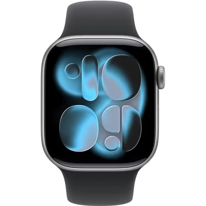 Apple Watch Series 11 GPS - 42mm - Boîtier Gris Sidéral Aluminium - Bracelet Noir Sport Band S/M