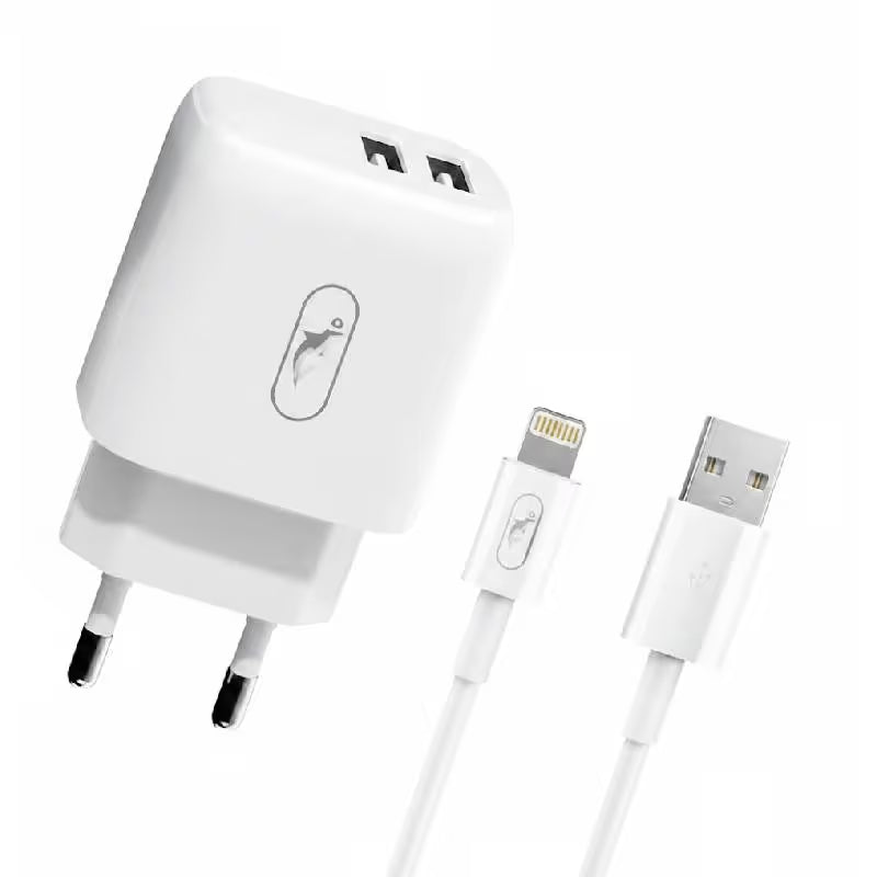Chargeur SKY DOLPHIN SC30V 2.1A Double Ports USB + Câble Lightning