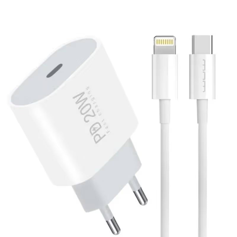 Chargeur WUW T79 20W USB-C avec Câble Lightning - Blanc