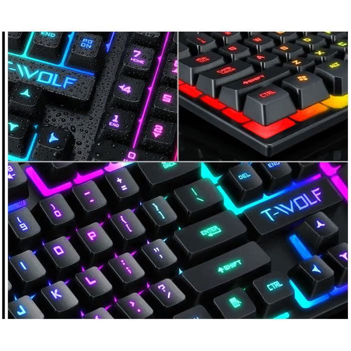 Clavier Gamer Mécanique T-WOLF T20 AZERTY RGB - Noir