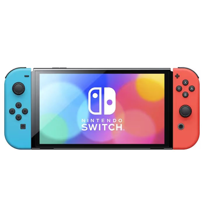 Console Nintendo Switch - Modèle OLED • Bleu Néon & Rouge Néon + Mario Kart 8 Deluxe (Code) + 3 mois d'abonnement NSO (Code)