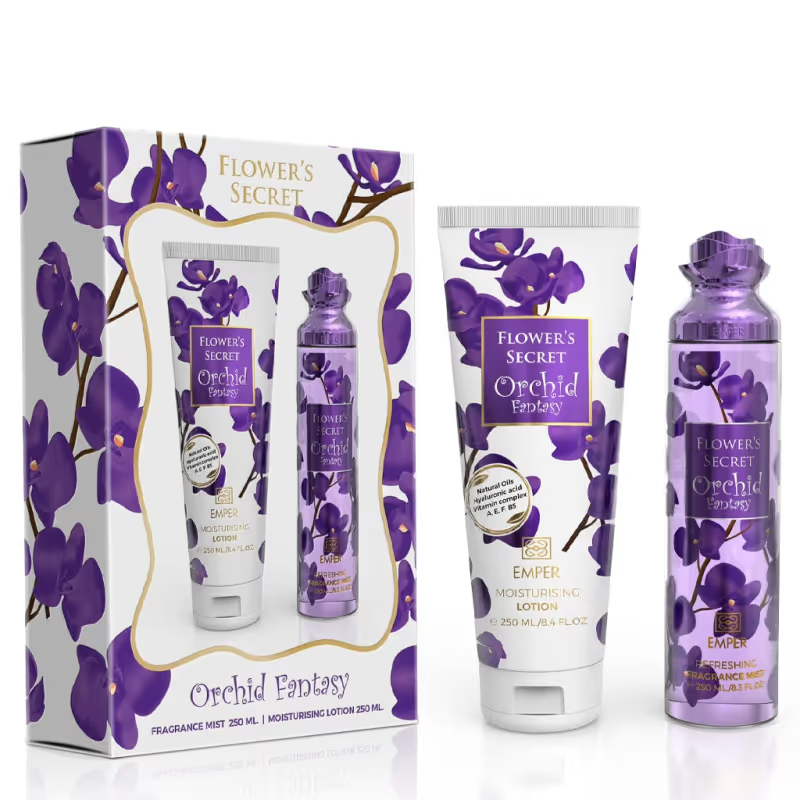 Coffret Flower's Secret Orchid Fantasy Brume de Corps pour Femme 250ml & Lait de Corps 250ml
