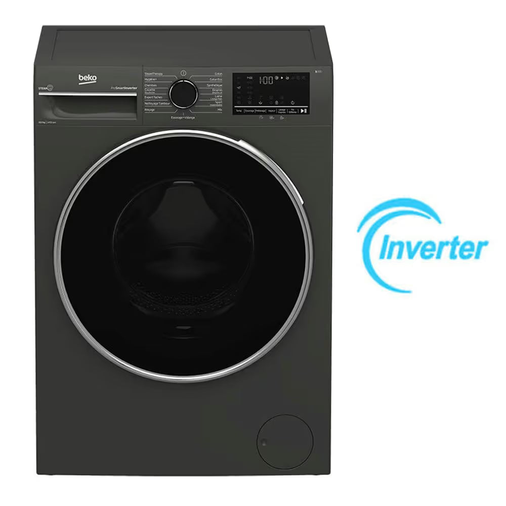 Machine à Laver Frontale Beko 10.5Kg B3WFT410542MG Inverter - Gris