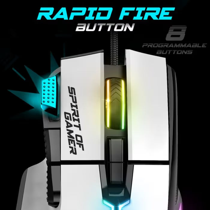 Souris Gaming Filaire Spirit Of Gamer Pro-M5 RGB - Blanc