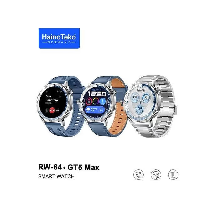Montre Connectée Haino Teko GT5 Max avec 3 Bracelets- Bleu