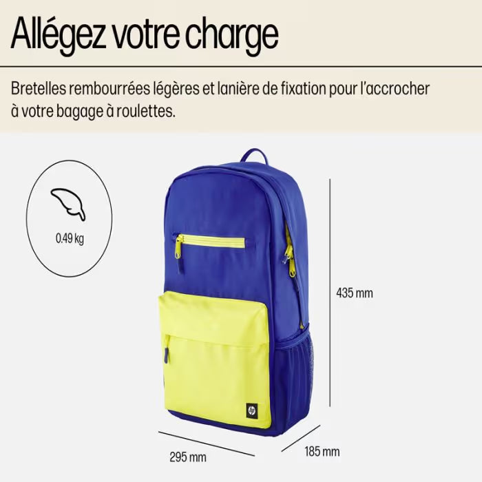 Sac à Dos HP Campus pour PC Portable 15.6" (7J596AA) - Bleu & Jaune