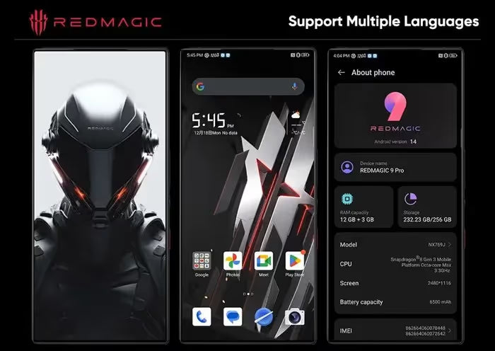 REDMAGIC 9 Pro -16 Go de RAM - 512 Go de ROM  - NOIR