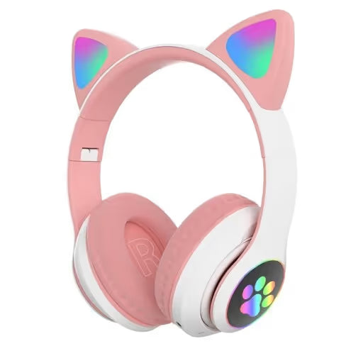 CASQUE STEREO BLUETOOTH MZ-023 - BLANC & ROSE