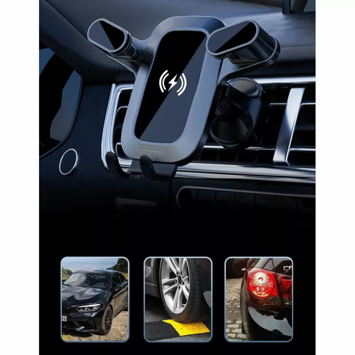 Support de Voiture Z29 Avec Chargeur Sans Fil 15W Type-C - Rotatif 360°