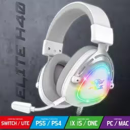 Micro Casque Gaming Filaire Spirit Of Gamer Elite H40 ARTIC RGB - Blanc