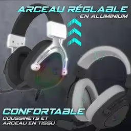 Micro Casque Gaming Filaire Spirit Of Gamer Elite H40 ARTIC RGB - Blanc