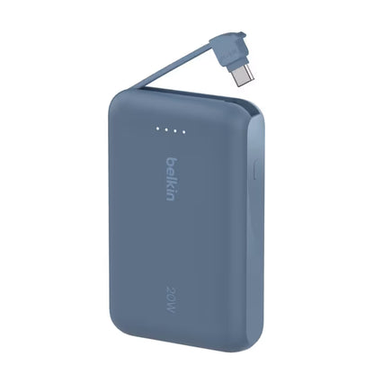 Power Bank Belkin 10K avec Câble Intégré - Bleu