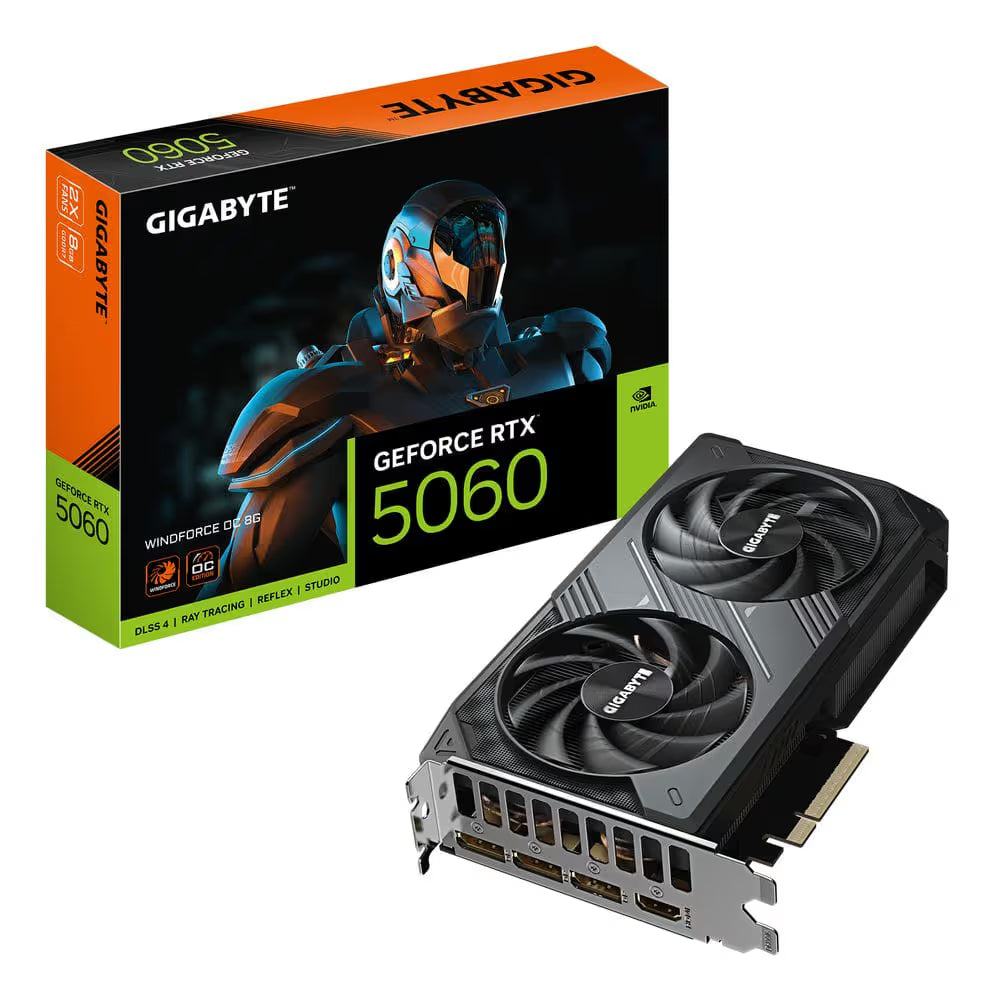Carte Graphique Gigabyte GeForce RTX 5060 8Go GDDR7 WINDFORCE OC
