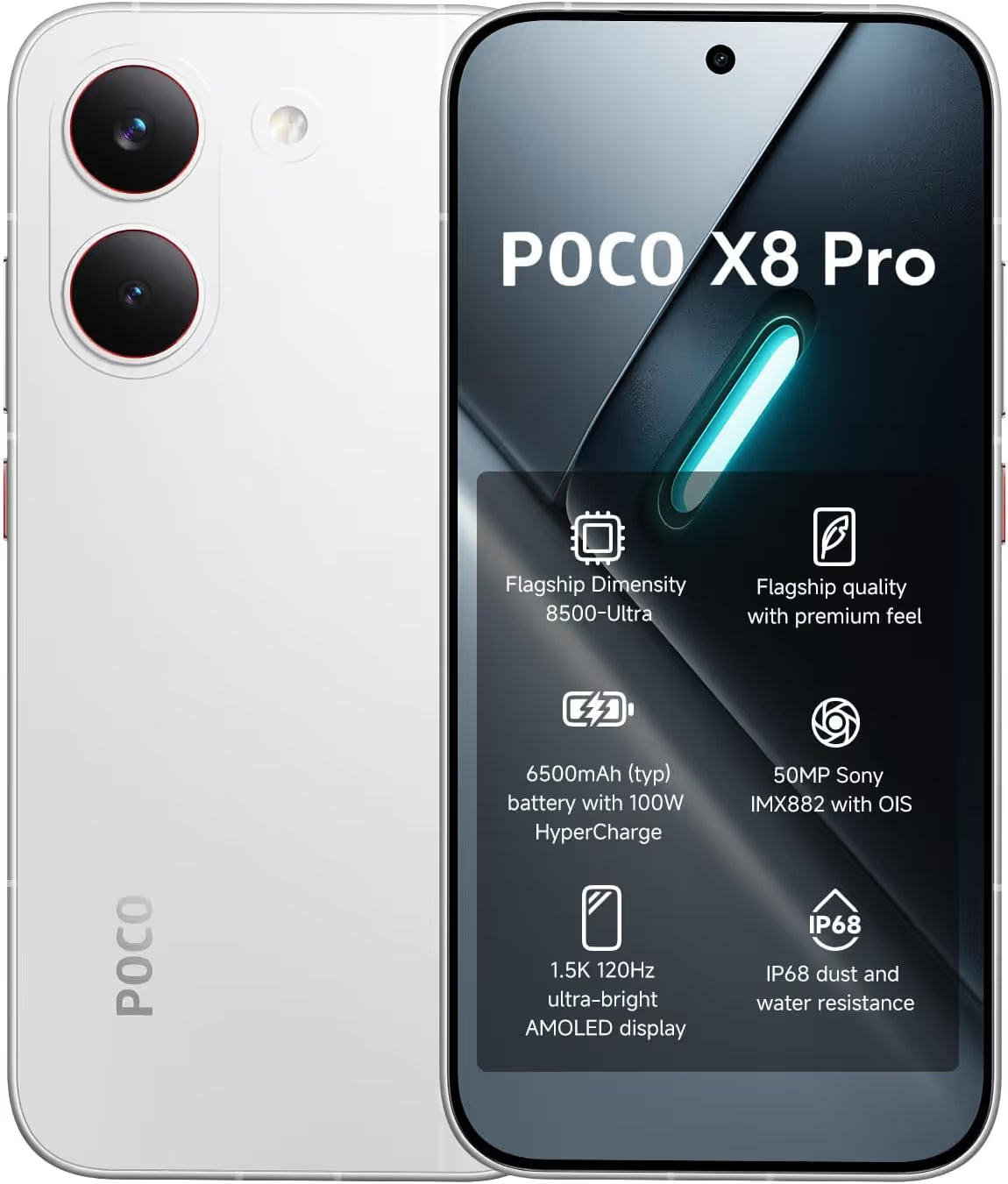 Smartphone POCO X8 Pro 12GO 512GO - Blanc