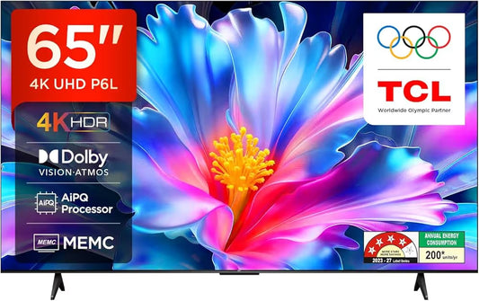 TV TCL 65'' P6L  4K UHD Smart Google Tv - Noir