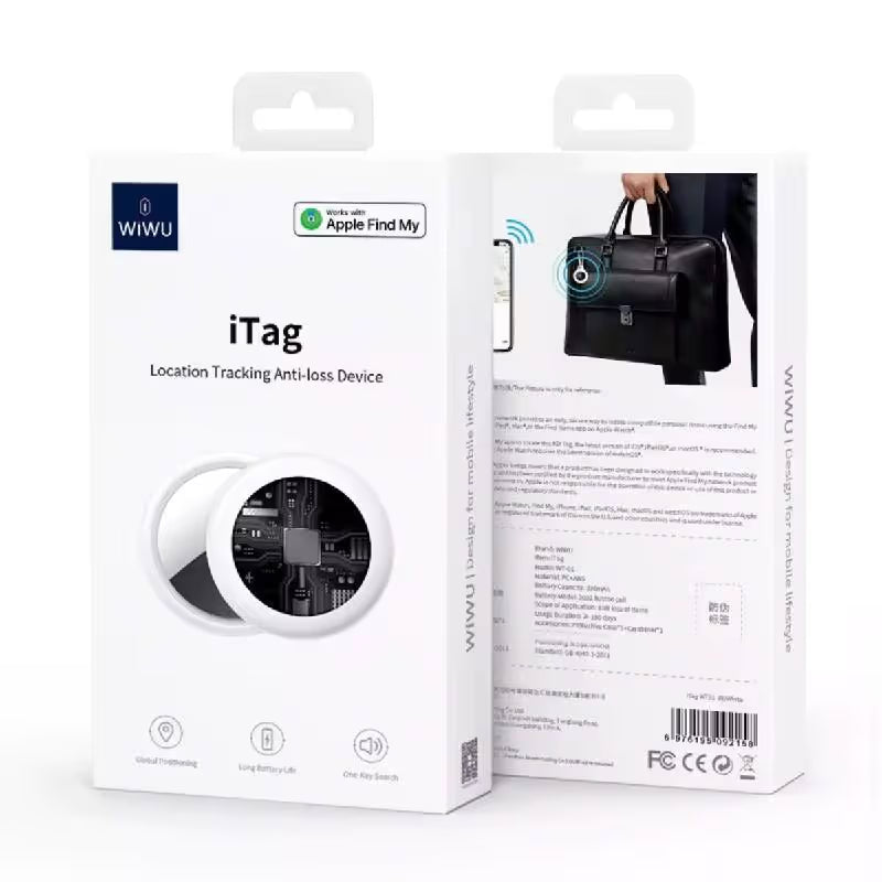 AIR TAG WIWU Tracker Bluetooth Anti-Perte - Blanc