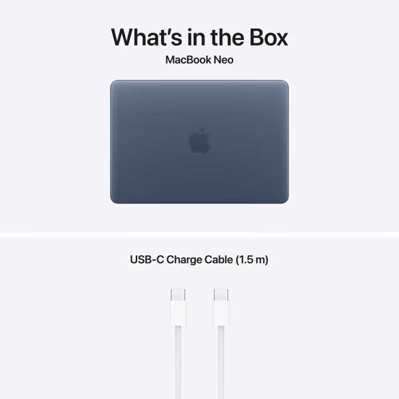 Apple - 13" MacBook Neo A18 Pro Avec Touch ID 8 Go 512 Go SSD Sans Adaptateur - Indigo Bleu