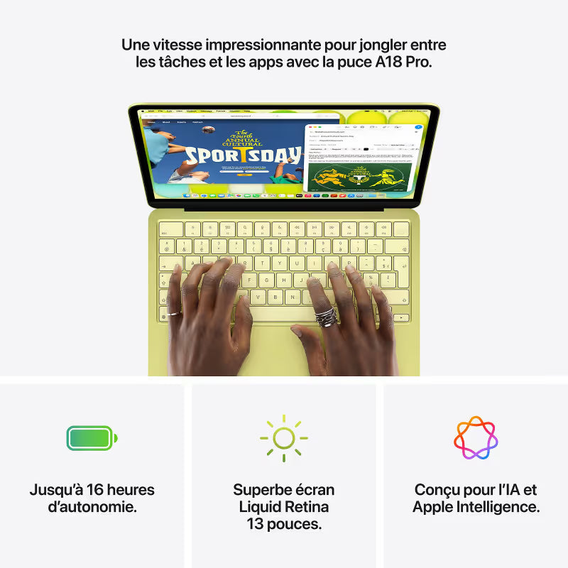 Apple - 13" MacBook Neo A18 Pro Avec Touch ID 8 Go 512 Go SSD Sans Adaptateur - Silver