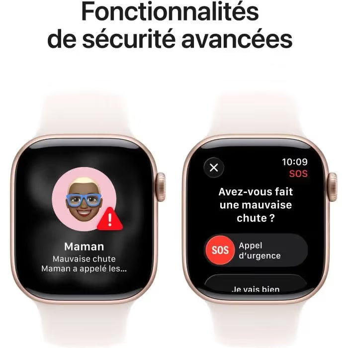 Apple Watch Series 11 GPS - 42mm - Boîtier Rose Gold Aluminium - Bracelet Rose Poudré Sport Band S/M