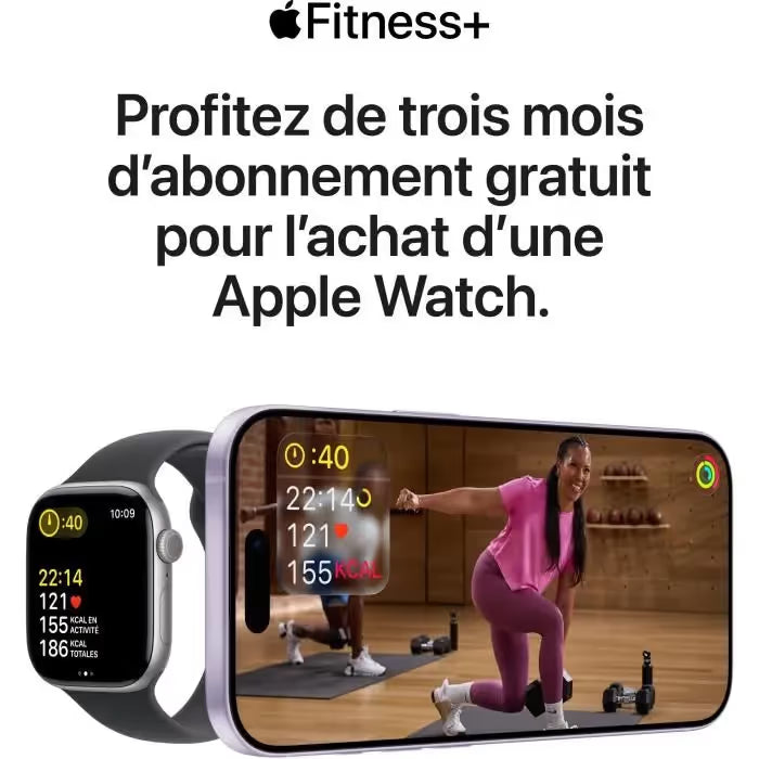 Apple Watch Series 11 GPS - 42mm - Boîtier Rose Gold Aluminium - Bracelet Rose Poudré Sport Band S/M