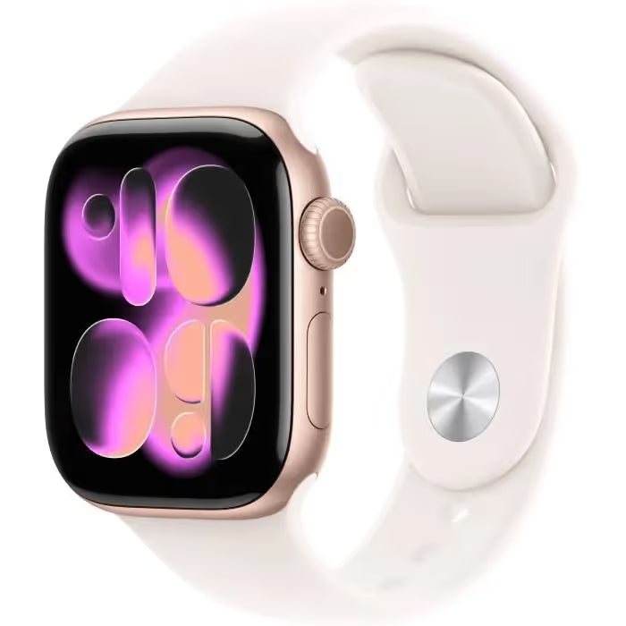 Apple Watch Series 11 GPS - 42mm - Boîtier Rose Gold Aluminium - Bracelet Rose Poudré Sport Band S/M