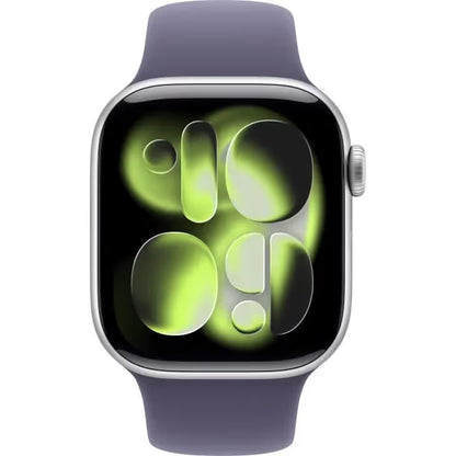 Apple Watch Series 11 GPS - 42mm - Boîtier Argent Aluminium - Bracelet Brume Pourpre Sport Band S/M