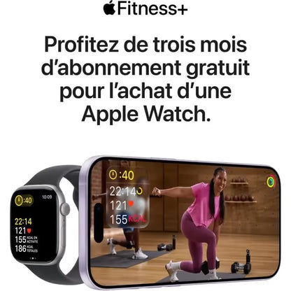 Apple Watch Series 11 GPS - 42mm - Boîtier Argent Aluminium - Bracelet Brume Pourpre Sport Band S/M