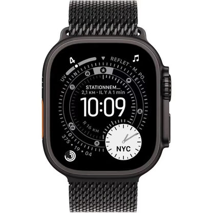 Apple Watch Ultra 3 GPS + Cellular - 49mm - Boîtier Noir Titane  - Bracelet Noir Milanese Loop - S