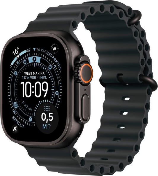 Apple Watch Ultra 3 GPS + Cellular - 49mm - Boîtier Noir Titane  - Bracelet Noir Océan