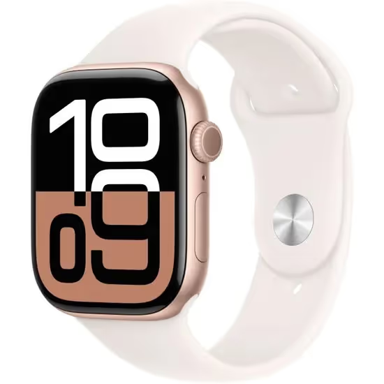 Apple Watch Series 10 GPS - 46mm - Boîtier Rose Gold Aluminium - Bracelet Light Blush Sport Band