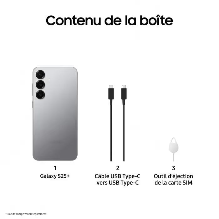 Samsung Galaxy S25 Plus 12Go 512Go - Gris