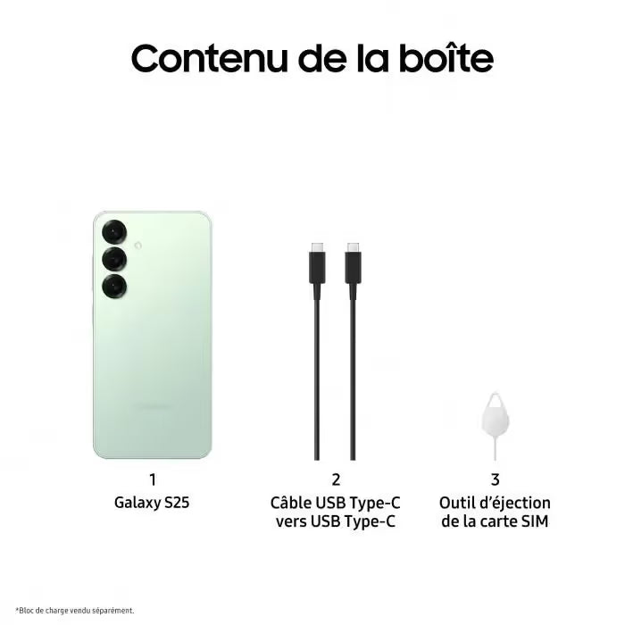 Samsung Galaxy S25 12Go 256Go - Vert d'eau