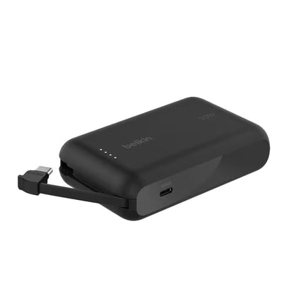 Power Bank Belkin 10K avec Câble Intégré - Noir