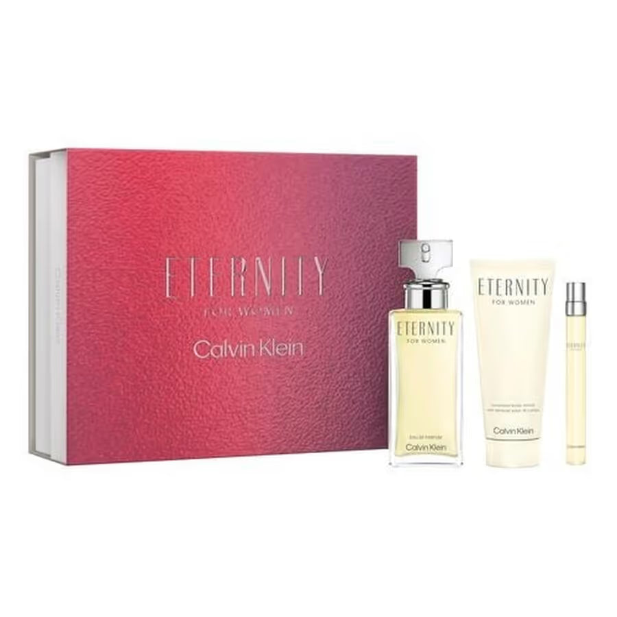 Calvin Klein Coffret Eternity Eau De Parfum Pour Femme 100ML & Lait dE Corps 100ML + Vaporisateur 10ml