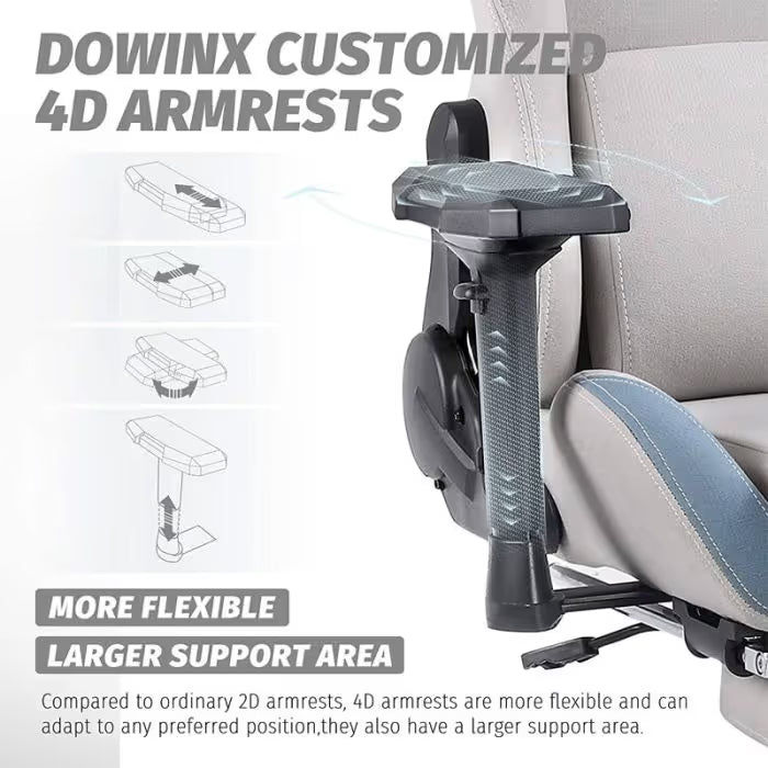 Chaise Gaming DOWINX LS-6668 4D Avec Accoudoirs - Gris