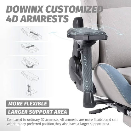 Chaise Gaming DOWINX LS-6668 4D Avec Accoudoirs - Gris