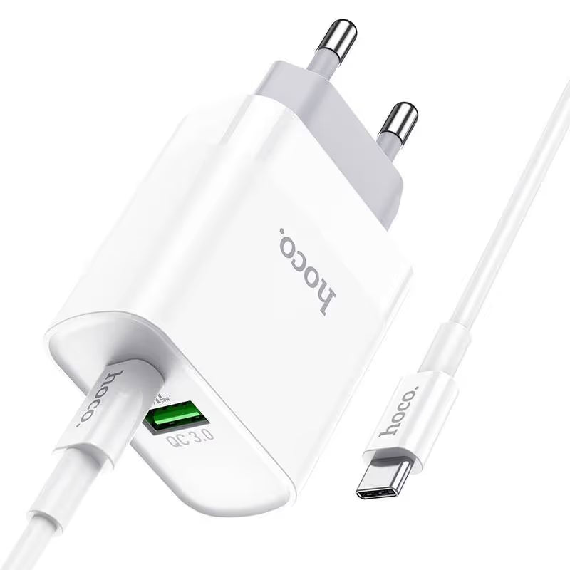 Chargeur Hoco C80A Rapide 20W avec Câble Type-C - Blanc