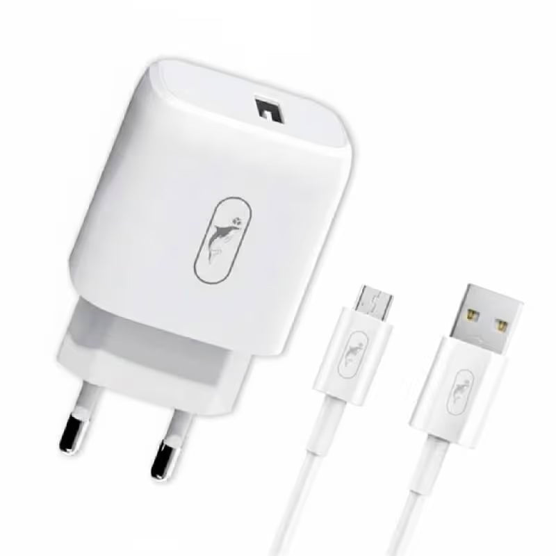 Chargeur SKY DOLPHIN 2.1A Avec Câble Micro-USB - Blanc