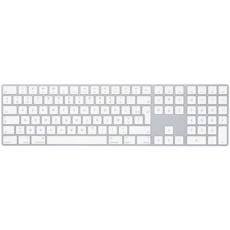 Apple - Clavier Sans Fil Magic Keyboard avec pavé numérique Français (MXCJ3F/A) - Silver