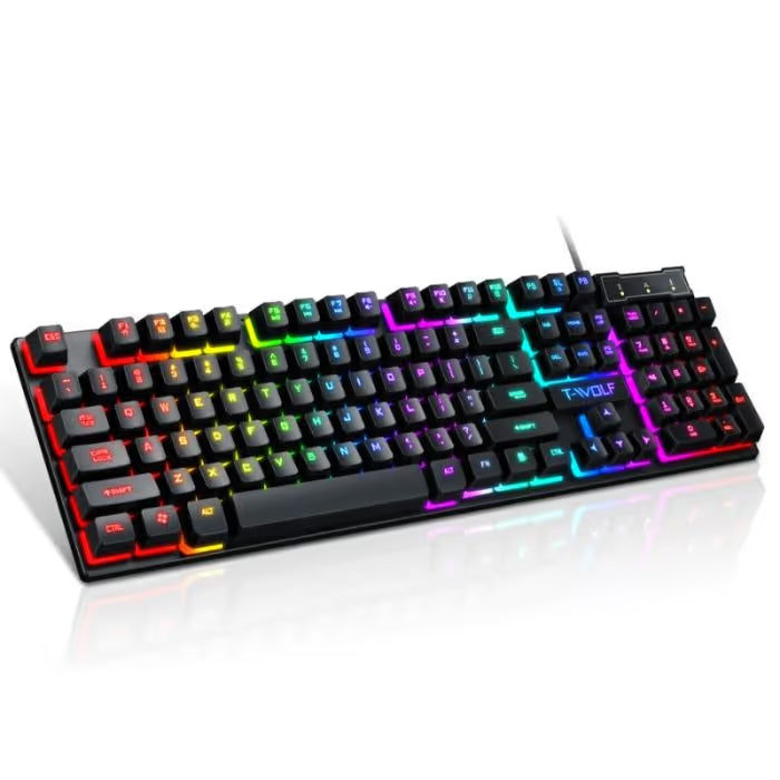 Clavier Gamer Mécanique T-WOLF T20 AZERTY RGB - Noir