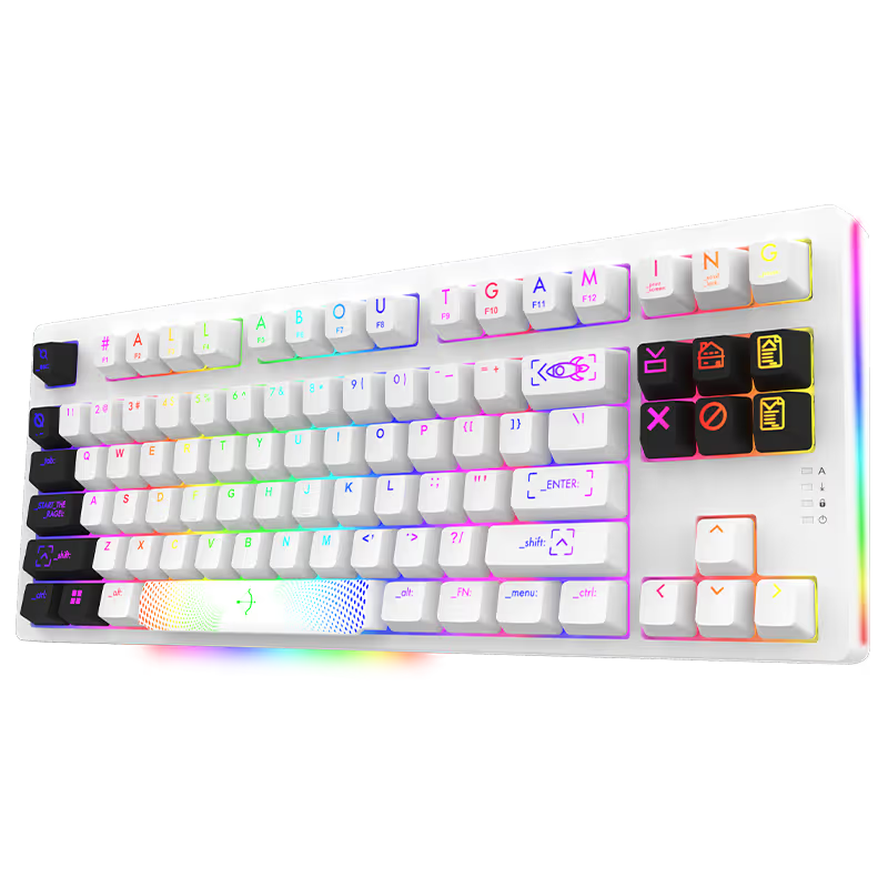 Clavier Gamer Filaire AQIRYS ALUDRA RGB - Blanc
