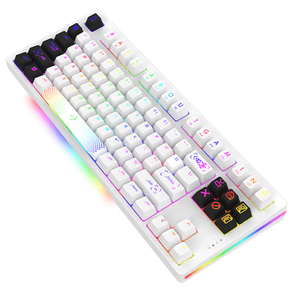 Clavier Gamer Filaire AQIRYS ALUDRA RGB - Blanc