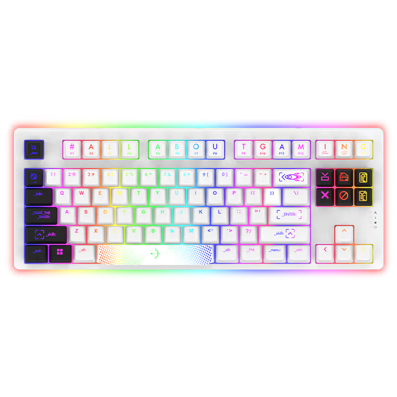 Clavier Gamer Filaire AQIRYS ALUDRA RGB - Blanc