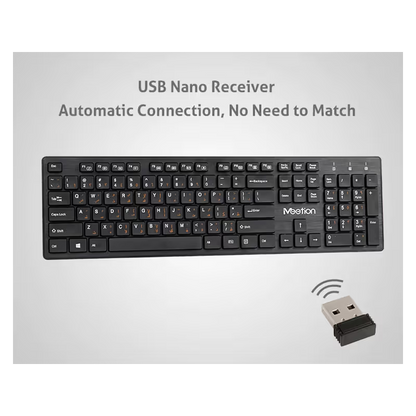 Clavier Sans Fil MEETION WK841 Bilingue - Noir