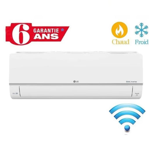 Climatiseur LG Inverter DualCool 24000 BTU Chaud & Froid Tropicalisé - Blanc