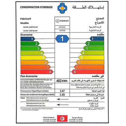 Climatiseur Indesit 24000 BTU Inverter Chaud Froid