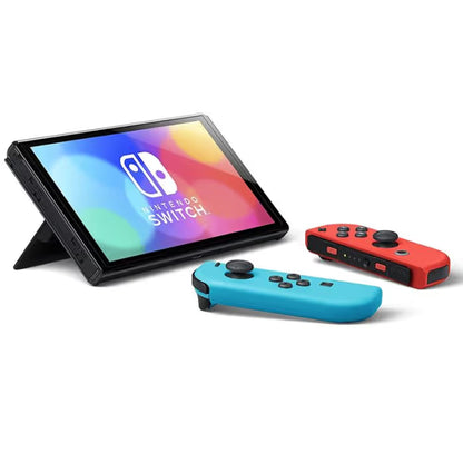 Console Nintendo Switch - Modèle OLED • Bleu Néon & Rouge Néon + Mario Kart 8 Deluxe (Code) + 3 mois d'abonnement NSO (Code)